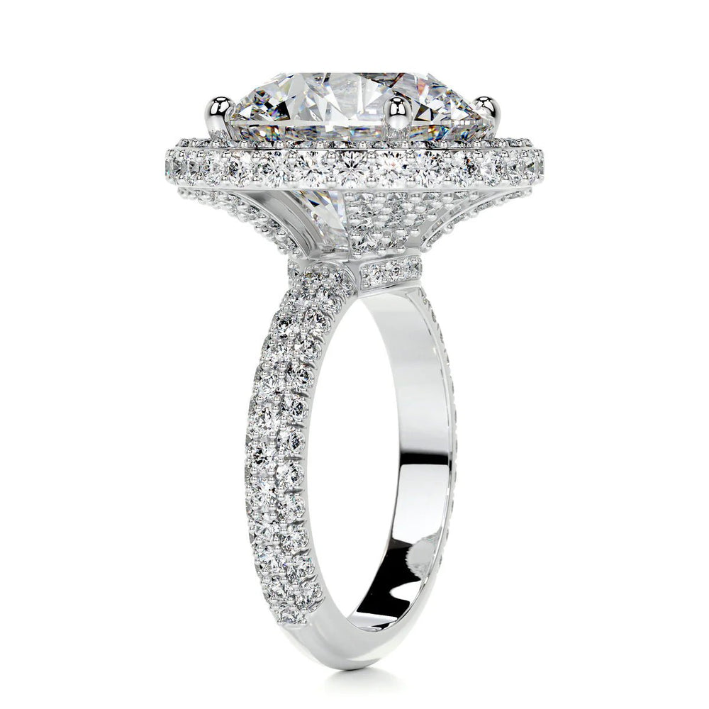 10 Carat Halo Round Stone Diamond Engagement Ring - Raphana Jewellery