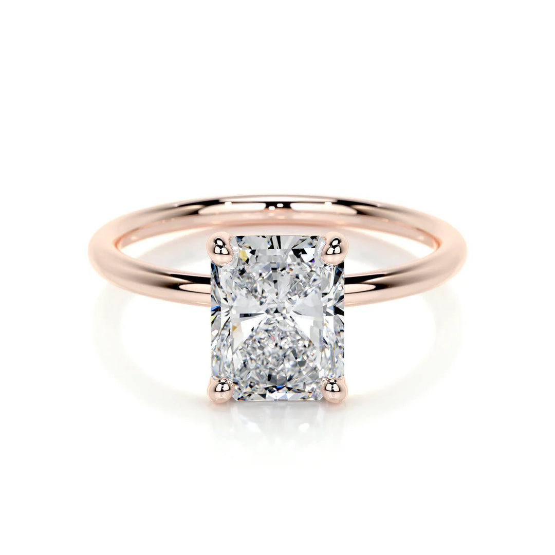 2 Carat Radiant Cut Solitaire Diamond Engagement Ring - Raphana Jewellery