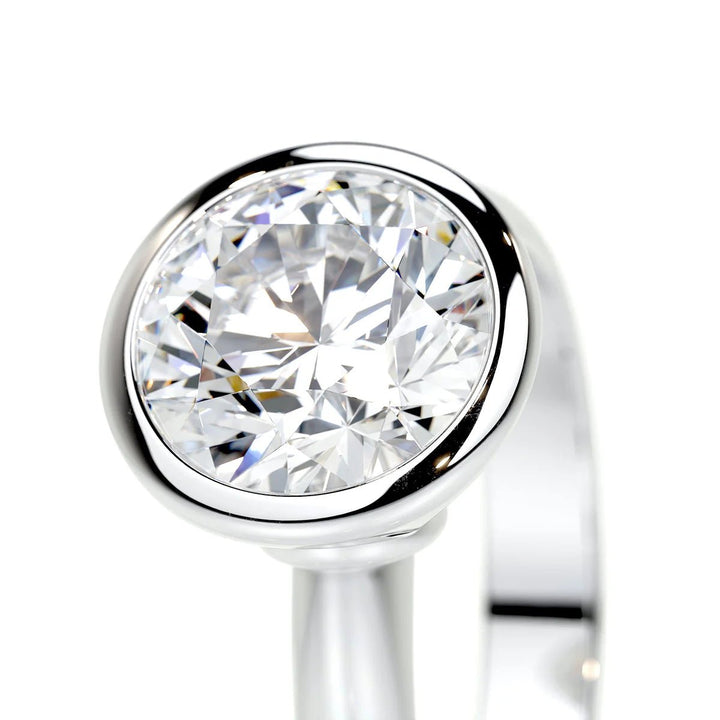 3 Carat Round Bezel Diamond Engagement Ring - Raphana Jewellery