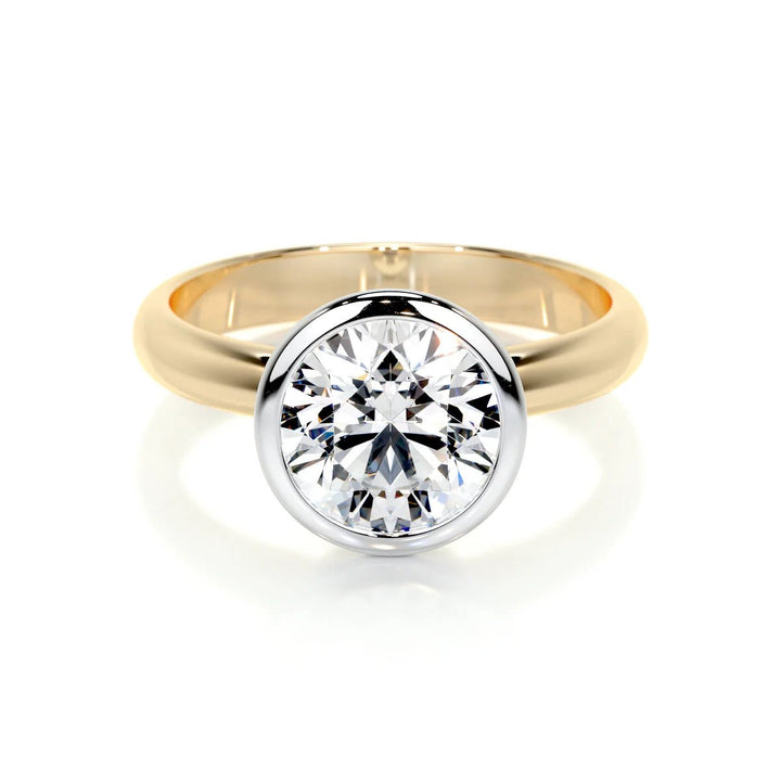 3 Carat Round Bezel Diamond Engagement Ring - Raphana Jewellery