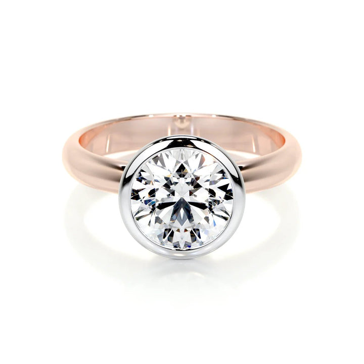 3 Carat Round Bezel Diamond Engagement Ring - Raphana Jewellery