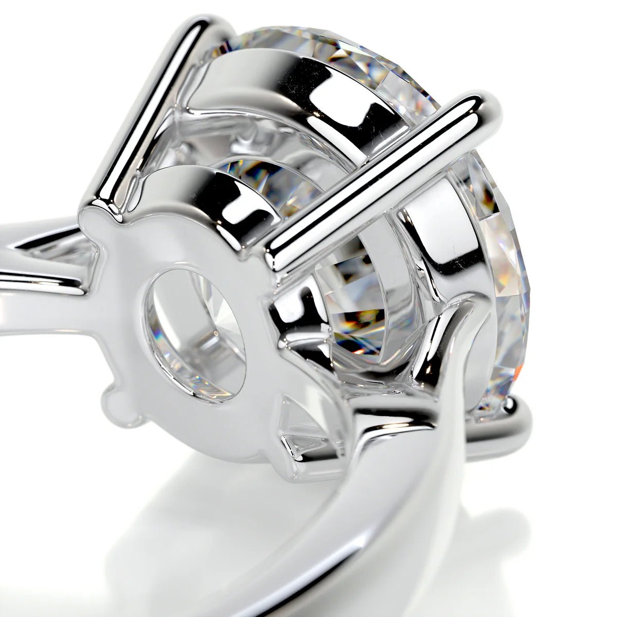 3 Carat Round Solitaire Engagement Ring 18K Gold & Platinum - Raphana Jewellery