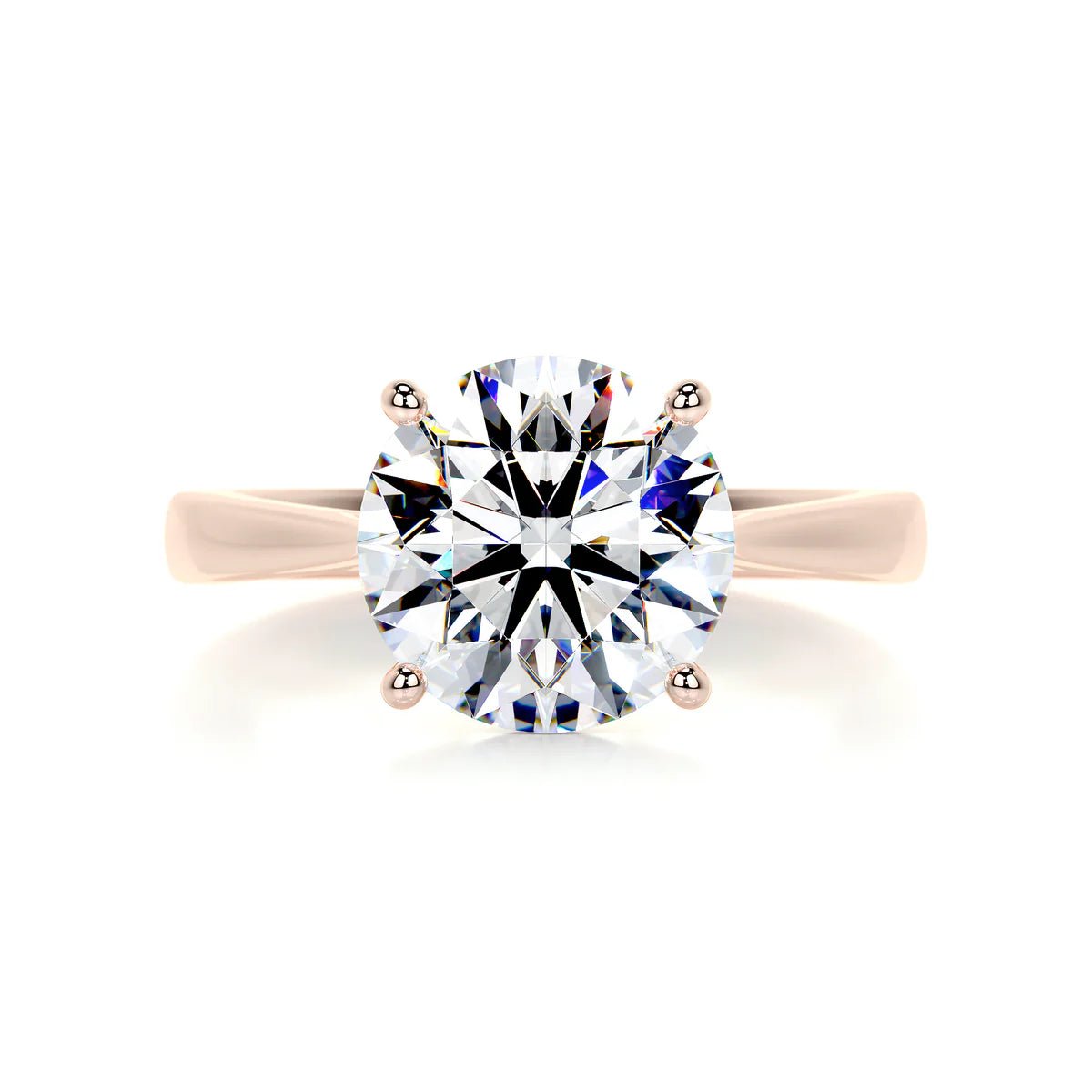 3 Carat Round Solitaire Engagement Ring 18K Gold & Platinum - Raphana Jewellery