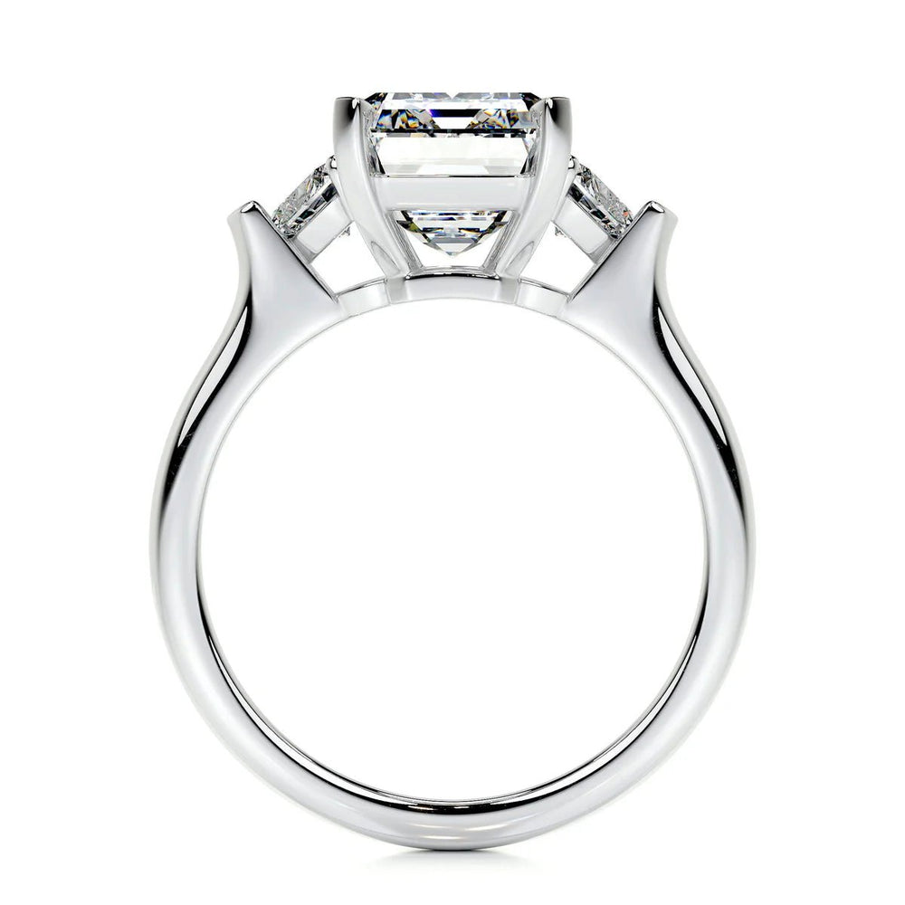 5 Carat Emerald Cut Three Stone Diamond Engagement Ring - Raphana Jewellery