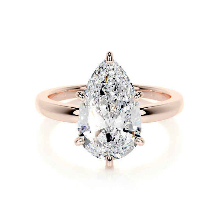 5 Carat Pear Cut Diamond Engagement Ring - Raphana Jewellery