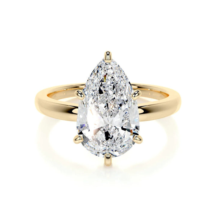 5 Carat Pear Cut Diamond Engagement Ring - Raphana Jewellery