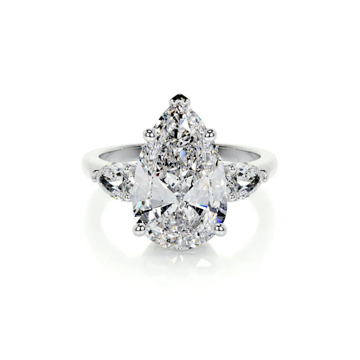 5 Carat Pear Three Stone Diamond Engagement Ring - Raphana Jewellery