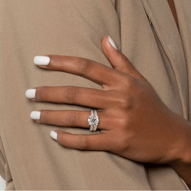 5 Carat Round Bridal Pavé Diamond Ring - Raphana Jewellery