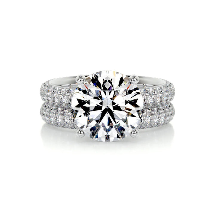 5 Carat Round Bridal Pavé Diamond Ring - Raphana Jewellery