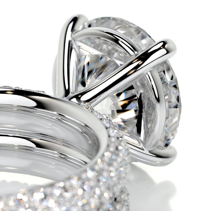 5 Carat Round Bridal Pavé Diamond Ring - Raphana Jewellery