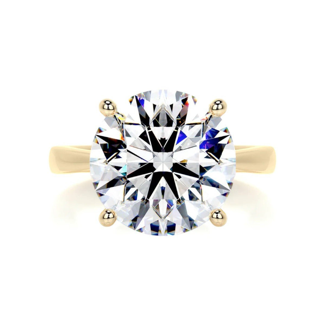 5 Carat Round Diamond Engagement Ring in 18K Gold & Platinum - Raphana Jewellery