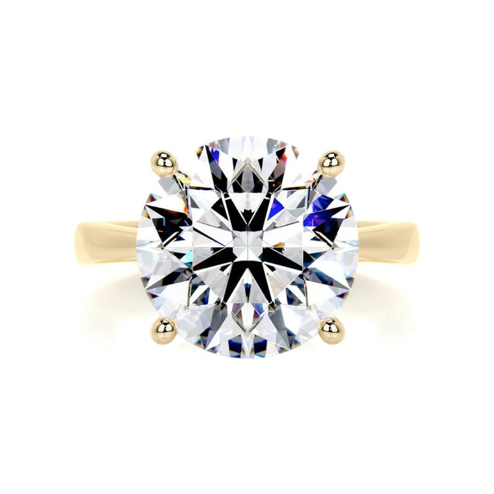 5 Carat Round Diamond Engagement Ring in 18K Gold & Platinum - Raphana Jewellery