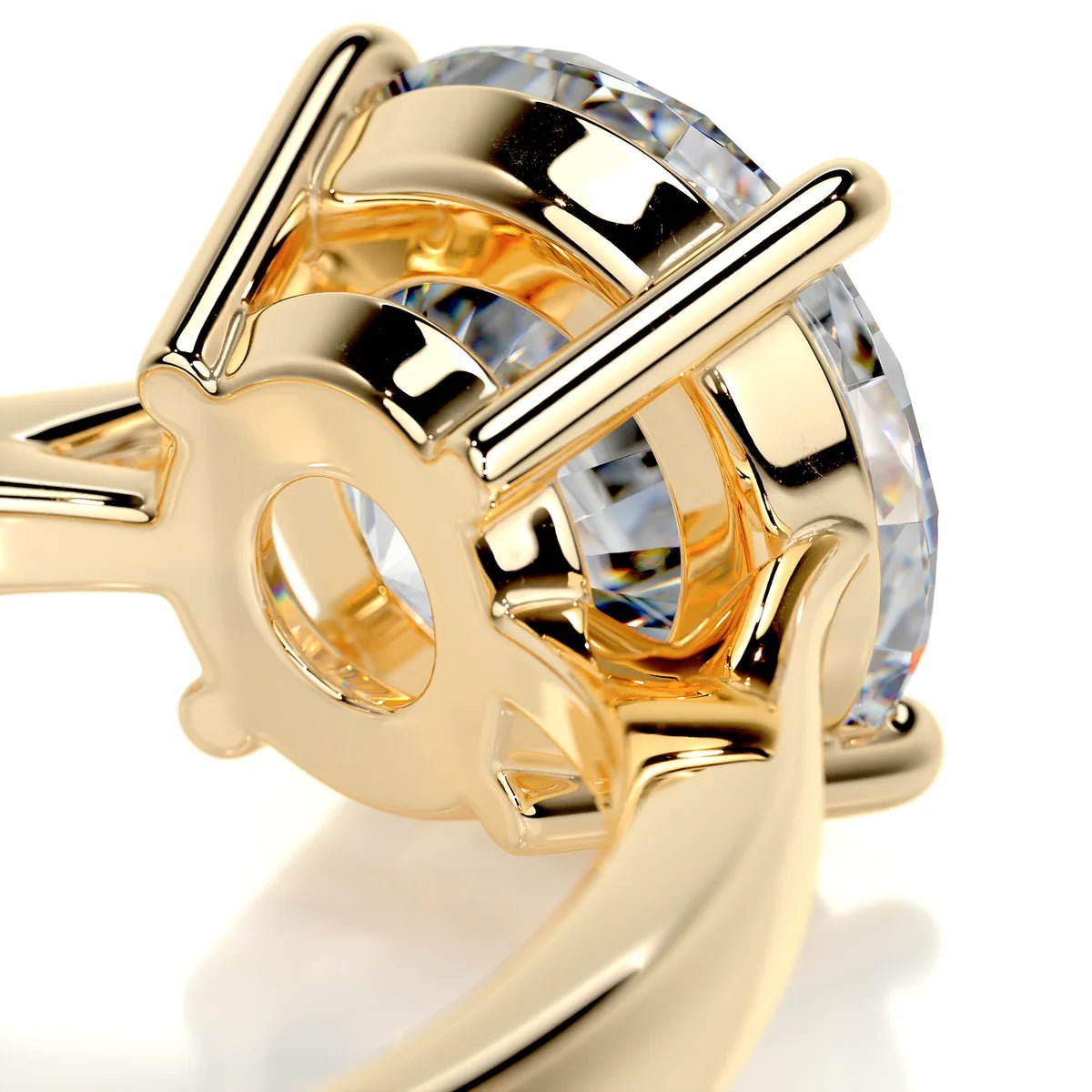 5 Carat Round Diamond Engagement Ring in 18K Gold & Platinum - Raphana Jewellery