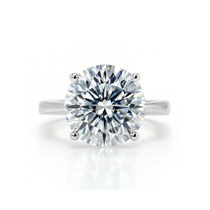 5 Carat Round Diamond Engagement Ring in 18K Gold & Platinum - Raphana Jewellery