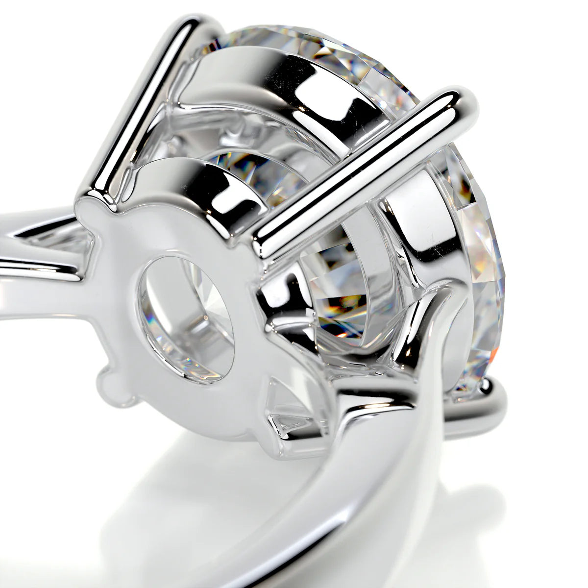 5 Carat Round Diamond Engagement Ring in 18K Gold & Platinum
