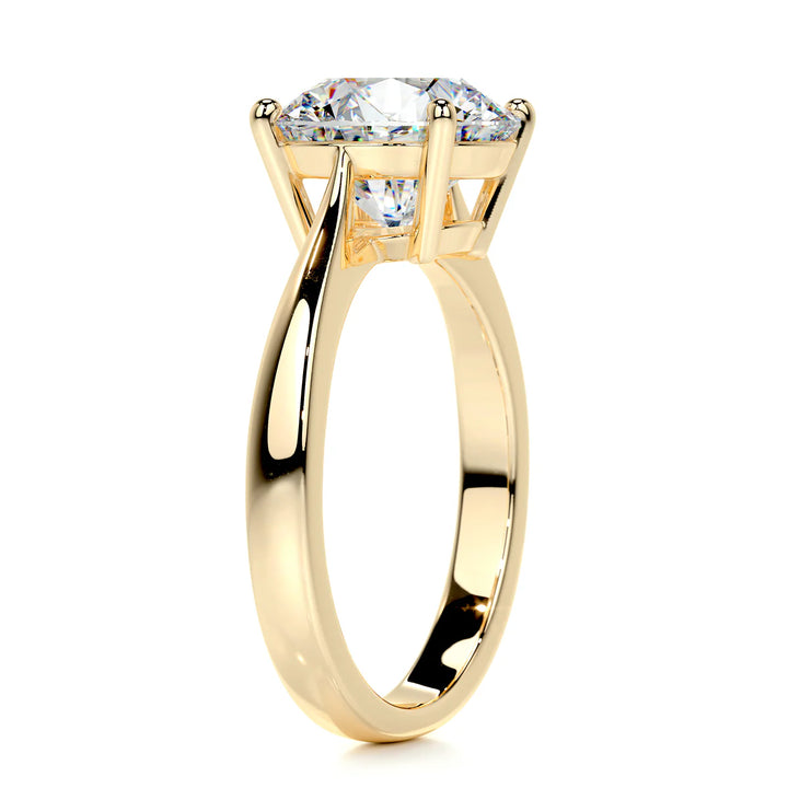 5 Ct Round Solitaire Engagement Ring – 18K Gold & Platinum