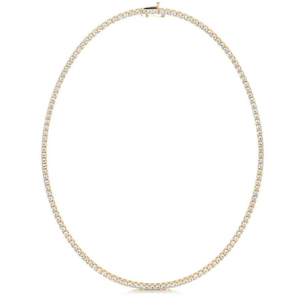 Diamond Tennis Necklace 14K Yellow Gold - Raphana Jewellery