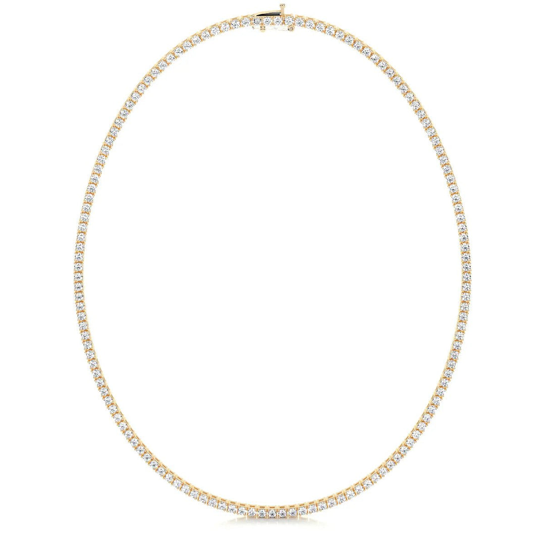 Diamond Tennis Necklace 14K Yellow Gold - Raphana Jewellery