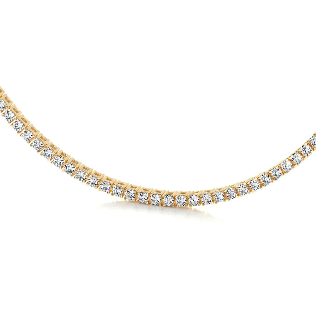 Diamond Tennis Necklace 14K Yellow Gold - Raphana Jewellery