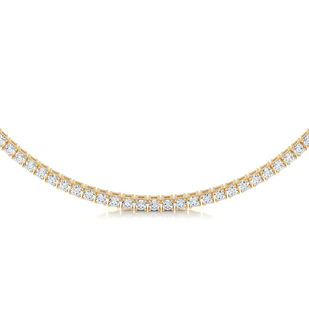 Diamond Tennis Necklace 14K Yellow Gold - Raphana Jewellery