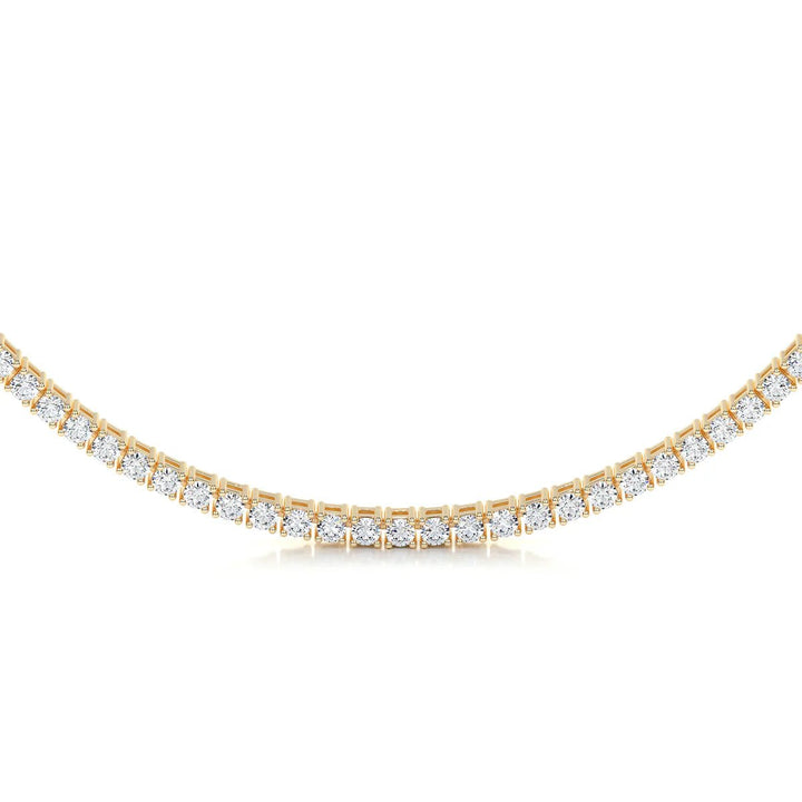Diamond Tennis Necklace 14K Yellow Gold - Raphana Jewellery
