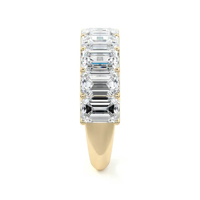 Half Eternity Emerald Cut Wedding Band - Raphana Jewellery