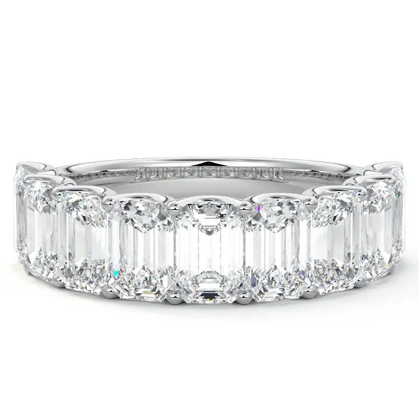 Half Eternity Emerald Cut Wedding Band - Raphana Jewellery
