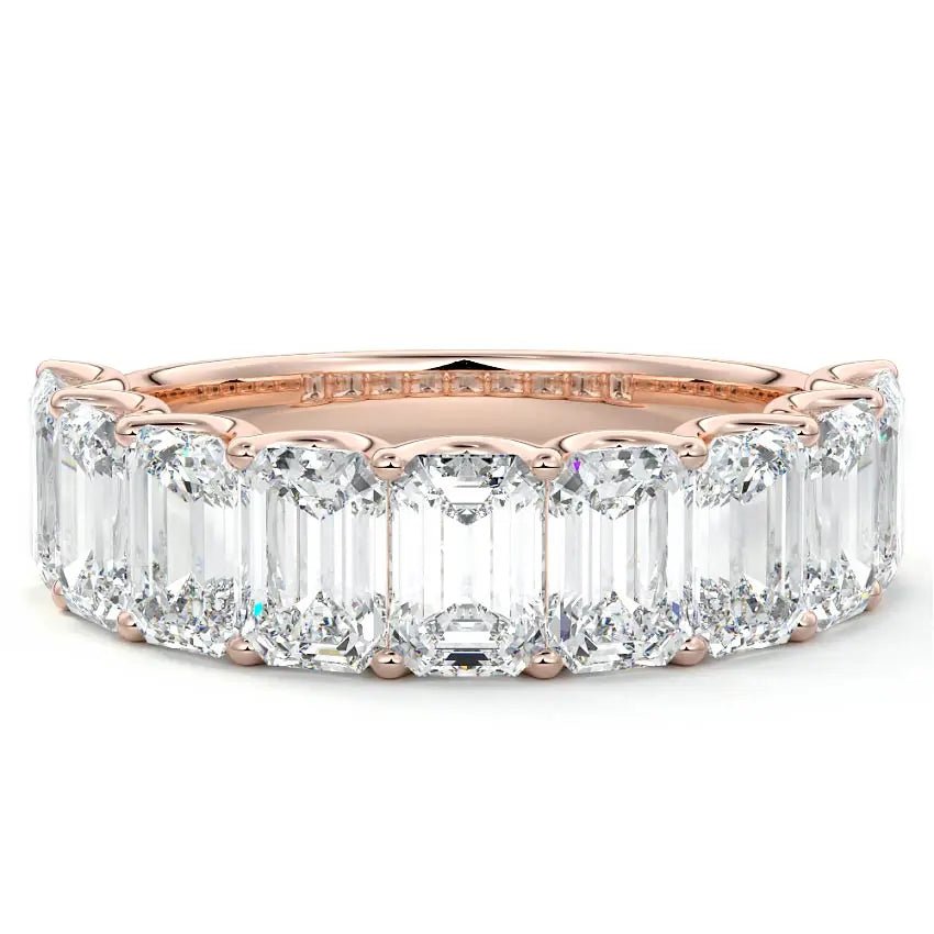 Half Eternity Emerald Cut Wedding Band - Raphana Jewellery