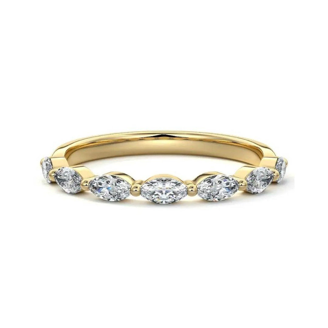 Marquise Wedding Band Rings - Raphana Jewellery