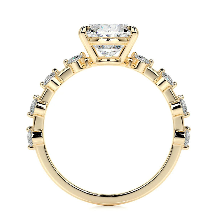 Oval Unique Design Engagement Ring 18K Gold & Platinum - Raphana Jewellery