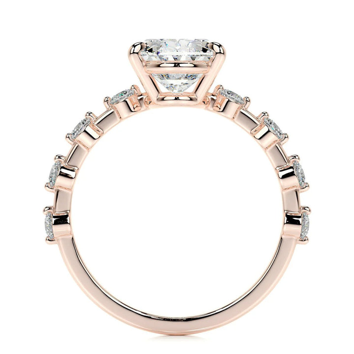 Oval Unique Design Engagement Ring 18K Gold & Platinum - Raphana Jewellery