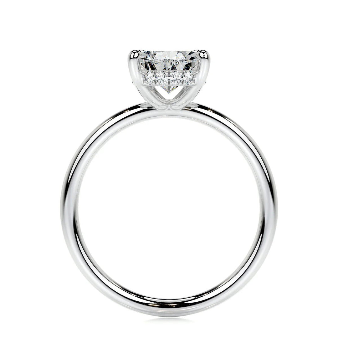 Pear Cut Solitaire Engagement Ring – 18K Gold & Platinum - Raphana Jewellery