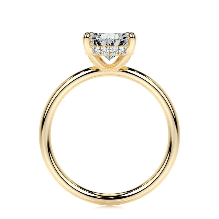 Pear Cut Solitaire Engagement Ring – 18K Gold & Platinum - Raphana Jewellery