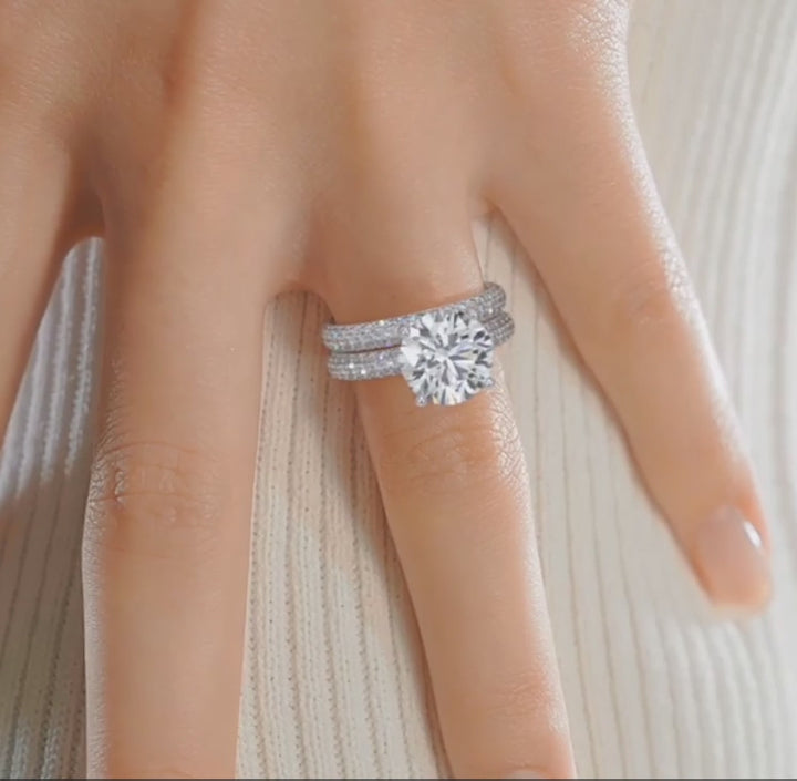 5 Carat Round Bridal Pavé Diamond Ring