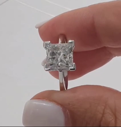 2 Carat Princess Cut Solitaire Diamond Engagement Ring