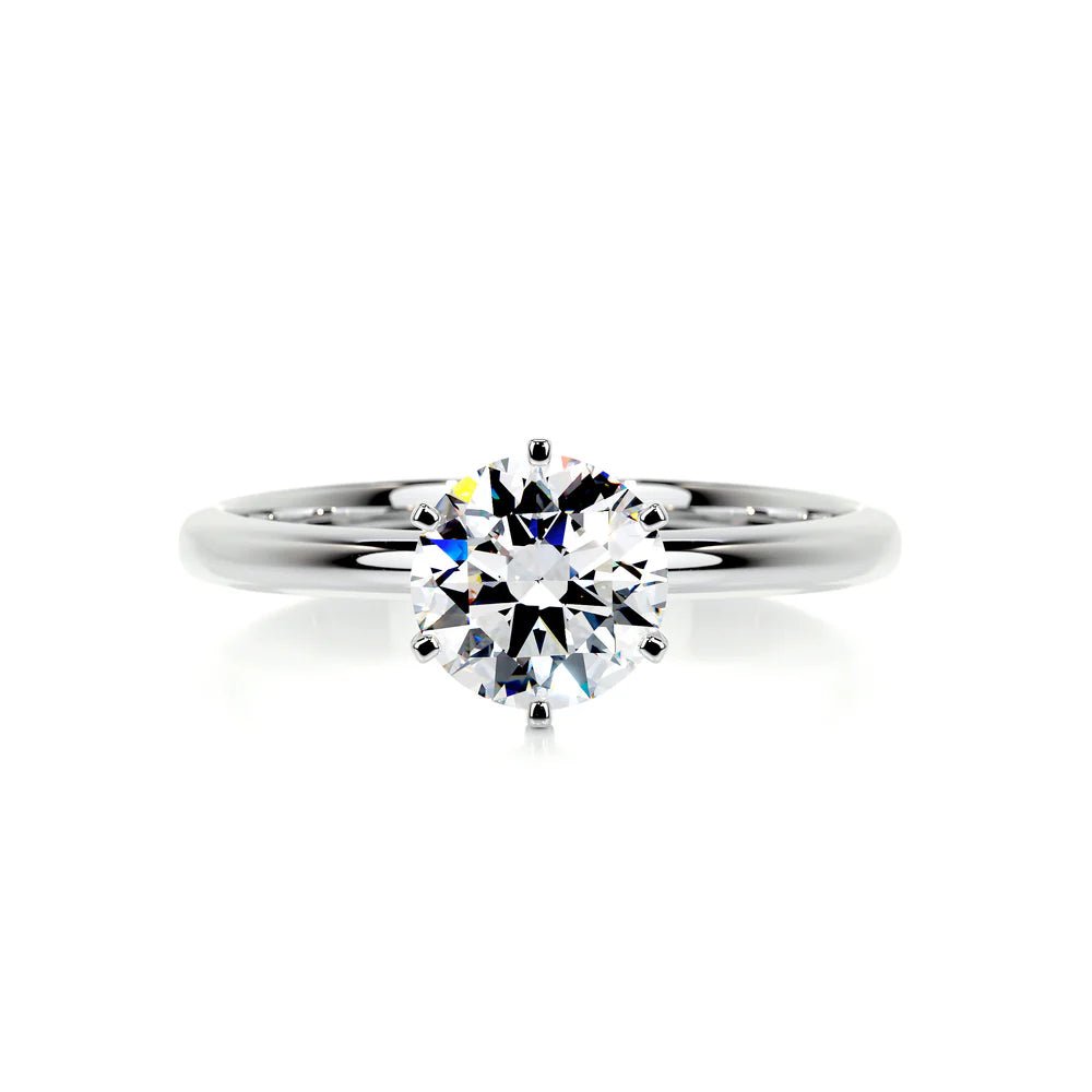1 carat D-colour colourless diamond ring in 18K yellow gold, 6-claw setting