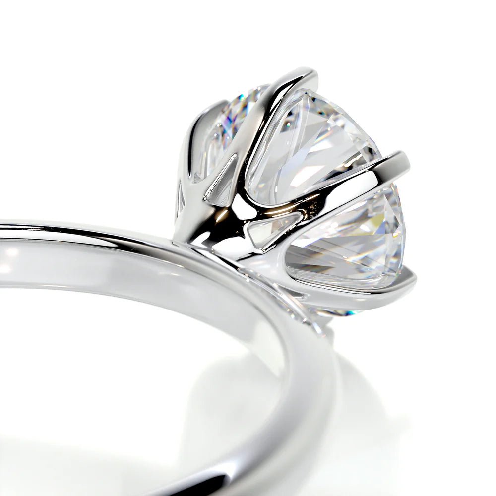 1 carat D-colour colourless diamond ring in 18K white gold, solitaire 6-claw