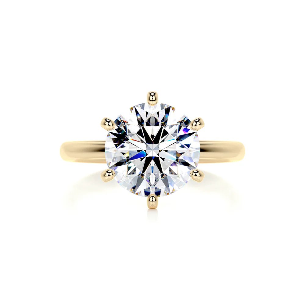 solitaire diamond engagement ring 6 claw 18K gold