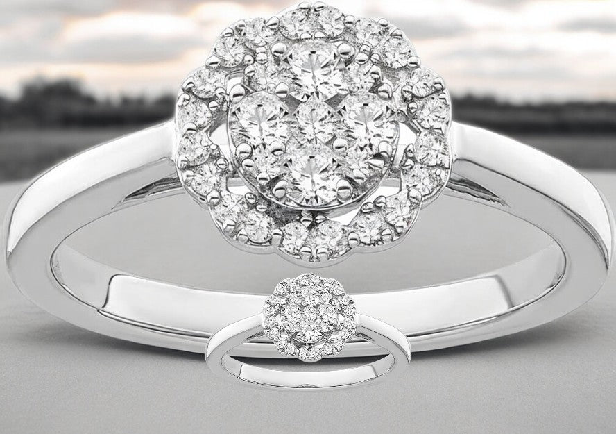 Diamond Cluster Ring - Raphana Jewellery