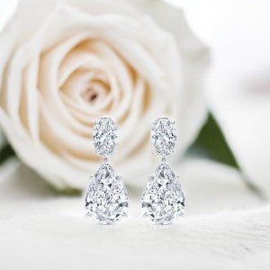 Diamond Drop Earrings - Raphana Jewellery