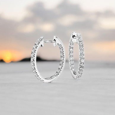 Diamond Hoop Earrings - Raphana Jewellery