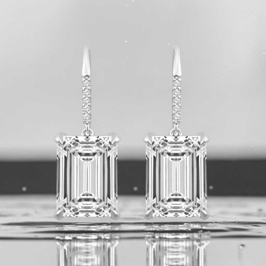 Emerald Diamond Earrings - Raphana Jewellery