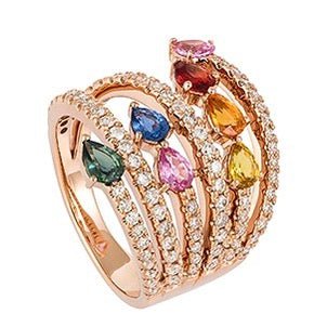 Gemstone Diamond Rings - Raphana Jewellery