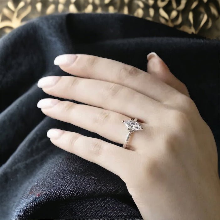 Marquise Cut Engagement Diamond NZ - Raphana Jewellery 