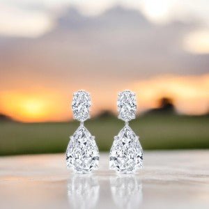 Pear Diamond Earrings - Raphana Jewellery