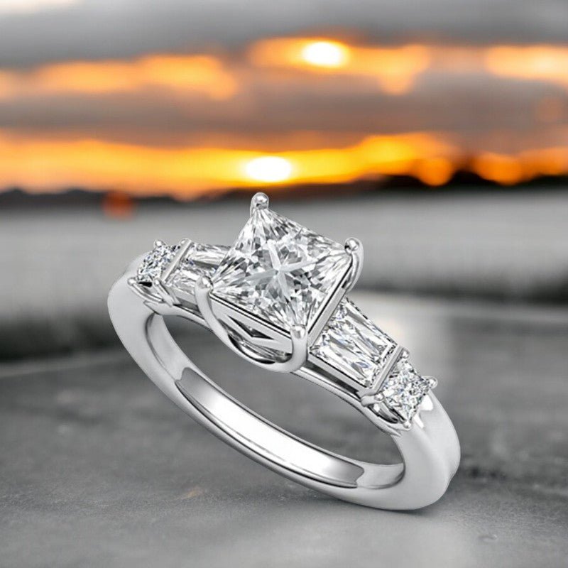 Princess Cut Diamond Rings - Raphana Jewellery
