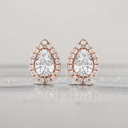 Rose Gold Diamond Earrings - Raphana Jewellery