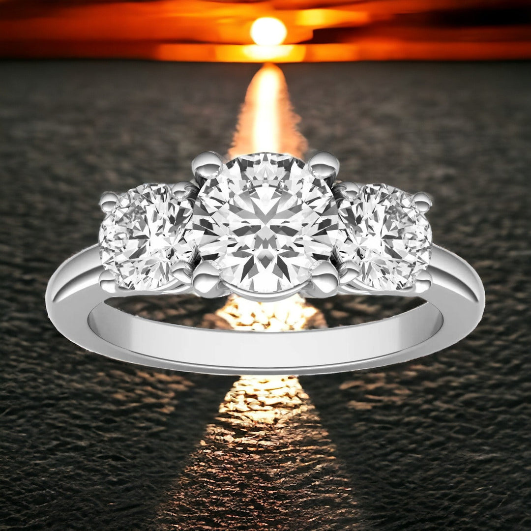 Three Stone Engagement Rings - Raphana Jewellery