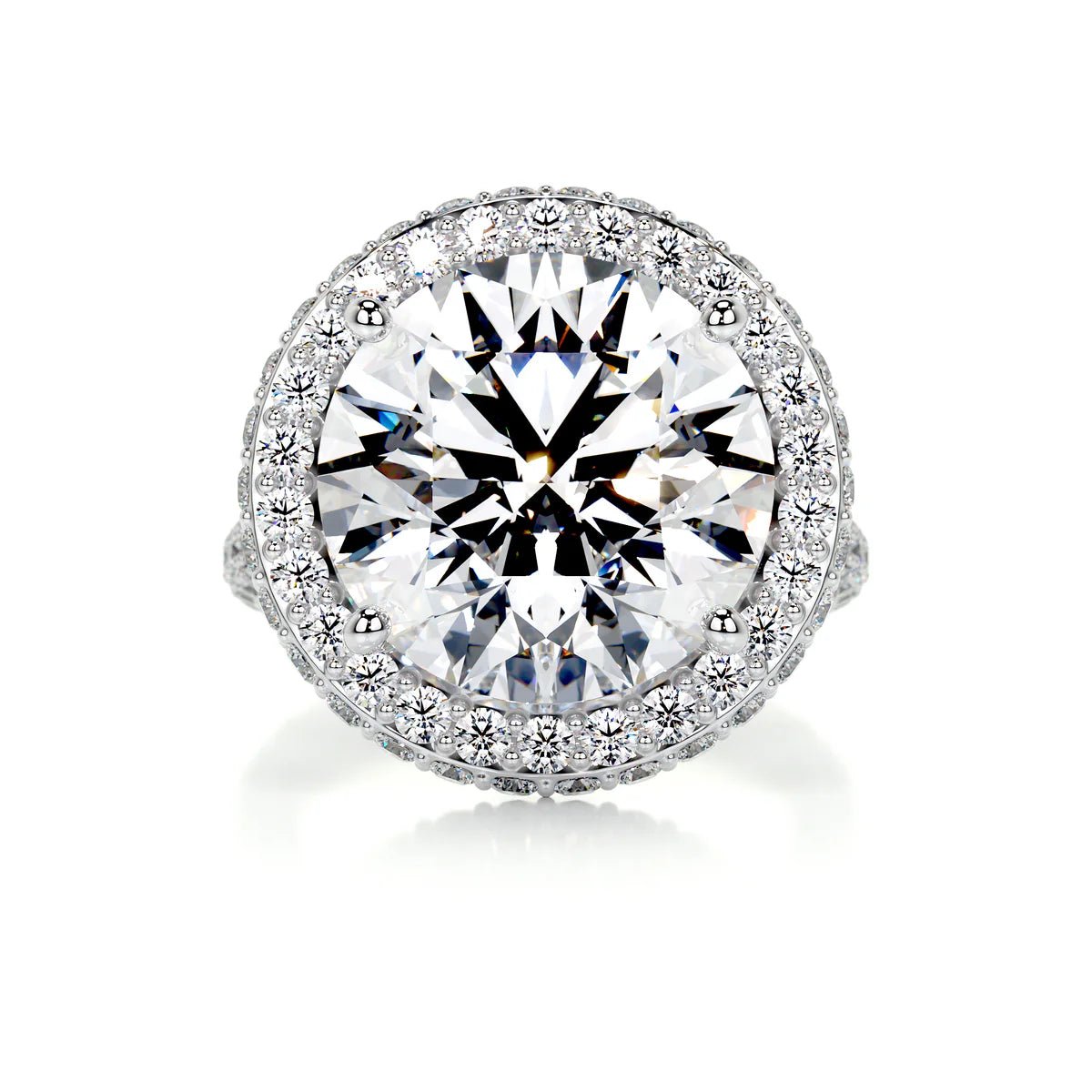 10 Carat Halo Round Stone Diamond Engagement Ring - Raphana Jewellery