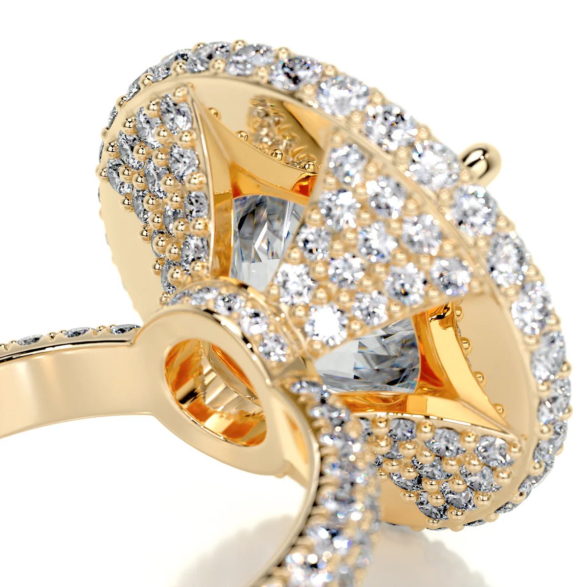 10 Carat Halo Round Stone Diamond Engagement Ring - Raphana Jewellery